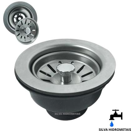Imagem de Válvula Americana Escoamento P/ Pia Cozinha 3.1/2 Aço Inox