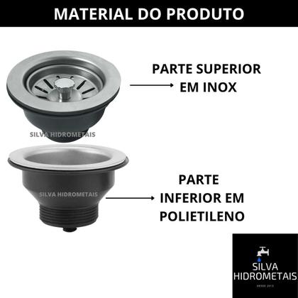 Imagem de Válvula Americana Escoamento P/ Pia Cozinha 3.1/2 Aço Inox