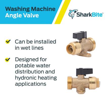 Imagem de Válvula angular SharkBite 1/2 x 3/4 polegadas MHT para máquina de lavar