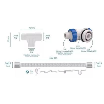 Imagem de Válvula Blukit p/ Caixa dÁgua Duchão com Dupla Retenção