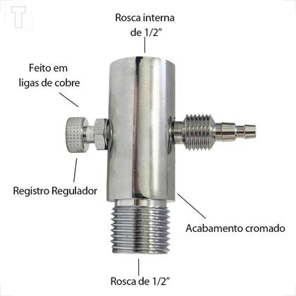Imagem de Valvula blukit redutora fluxo latao cromado c/registro integrado para filtro