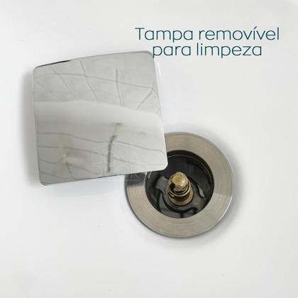 Imagem de Valvula Click 1 1/4 Com Ladrão Lavabo Aço Inox Ralo para Pia de Banheiro Cuba 40mm Valvula de Escoamento Lavatorio