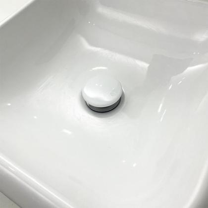 Imagem de Valvula Click 7/8 Ceramica Branca Ralo Pia Banheiro Escoamento Cuba 30mm Valvula Inteligente Para Lavatorio Lavabo Ralo Click Up Corpo Aço Inox