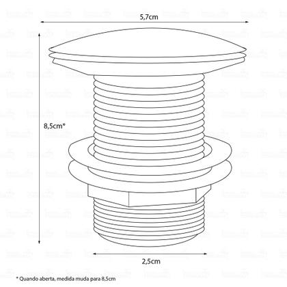 Imagem de Válvula Click Black Inteligente para Cubas de Banheiro 7/8" 1019