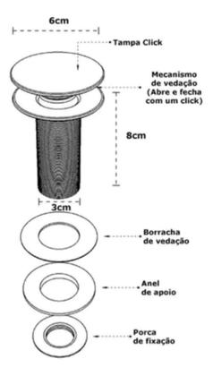 Imagem de Válvula Click Dourada 7/8 Em Metal Para Bancadas E Cubas