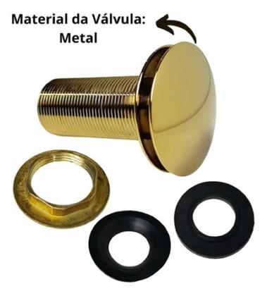 Imagem de Válvula Click Dourada 7/8 Em Metal Para Bancadas E Cubas
