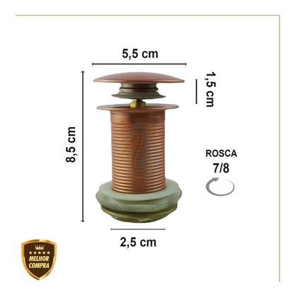 Imagem de Válvula Click Up Inteligente Em Aço Inox Pia Cuba 7/8  Cores