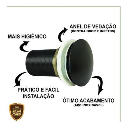 Imagem de Válvula Click Up Inteligente Em Aço Inox Pia Cuba 7/8  Cores