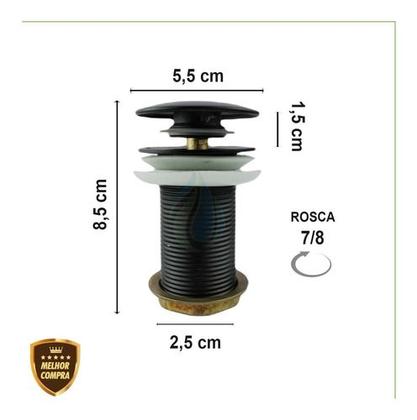 Imagem de Válvula Click Up Inteligente Em Aço Inox Pia Cuba 7/8  Cores