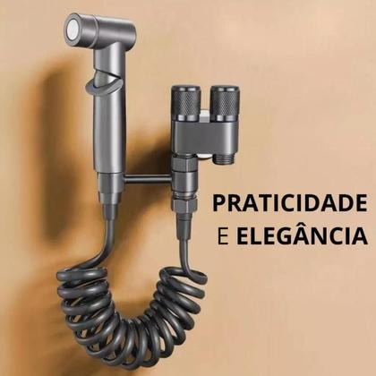 Imagem de Válvula  Controle Duplo 1 Entrada 2 Saídas Para Máquina De Lavar cor Prata