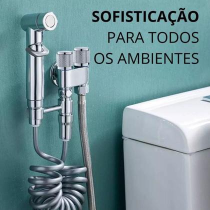 Imagem de Válvula  Controle Duplo 1 Entrada 2 Saídas Para Máquina De Lavar cor Prata