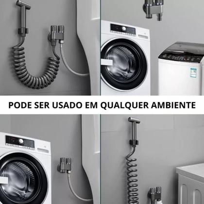 Imagem de Válvula  Controle Duplo 1 Entrada 2 Saídas Para Máquina De Lavar cor Preta
