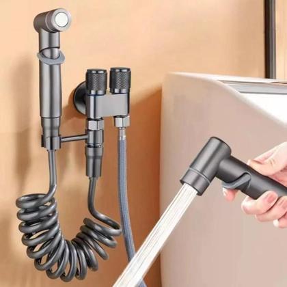 Imagem de Válvula  Controle Duplo 1 Entrada 2 Saídas Para Máquina De Lavar cor Preta