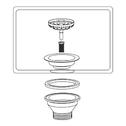 Imagem de Valvula Cozinha Americana 1621 Inox C/ Cestinha Abs 6 Cm - 3 1/2 " Rainha Metais
