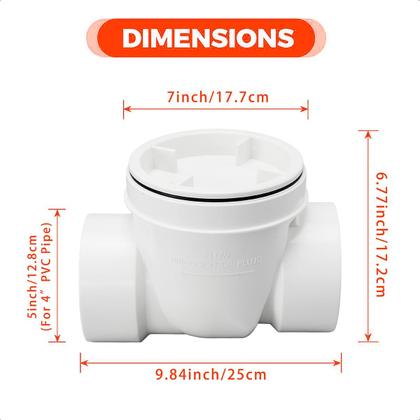 Imagem de Válvula de Remanso de PVC UYHSEI 4cm - Preventor de Refluxo de Esgoto