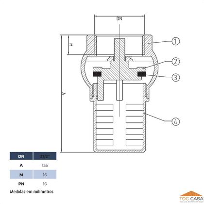 Imagem de Válvula De Retenção Sucção De 2 Filtro Em Latão Ivm Italy
