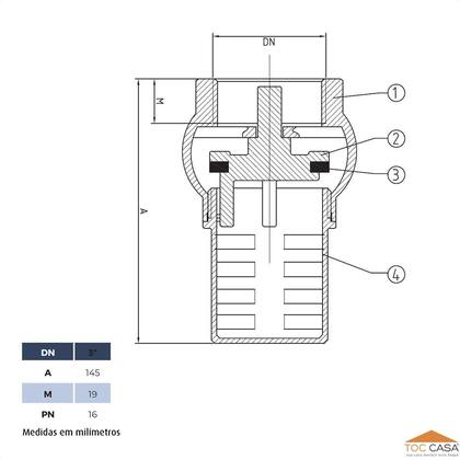 Imagem de Válvula De Retenção Sucção De 3 Filtro Em Latão Ivm Italy