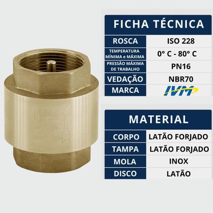 Imagem de Válvula De Retenção Vertical/horizontal 2.1/2 Ivm Italy