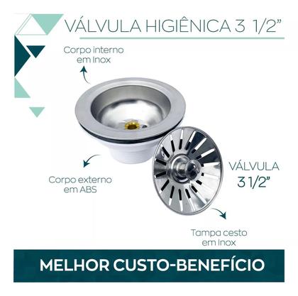 Imagem de Válvula Escoamento Pia Americana Inox 3.1/2 Cromado