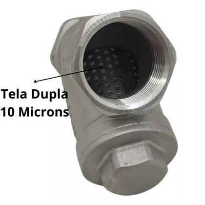 Imagem de Válvula filtro y rosca 3/4" bsp aço inox 316 com tela dupla