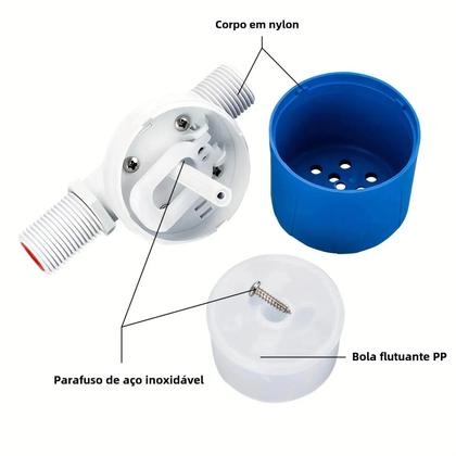 Válvula Flutuante Automática para Controle de Nível de Água - 1/2 Polegada Imagem de Válvula Flutuante Automática para Controle de Nível de Água - 1/2 Polegada