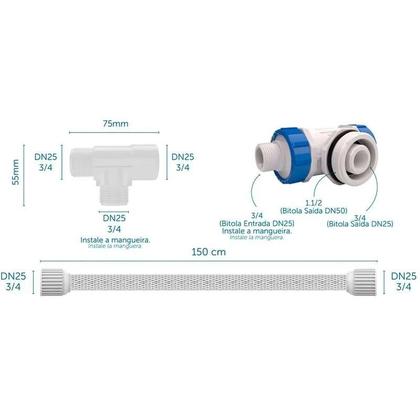 Imagem de Válvula Para Caixa Dágua Duchão Blukit Com Dupla Retenção 5 M.c.a