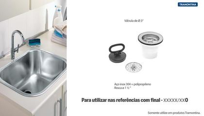 Imagem de Válvula para Pia e Cuba em Aço Inox sem Escape 3 Tramontina 94510000