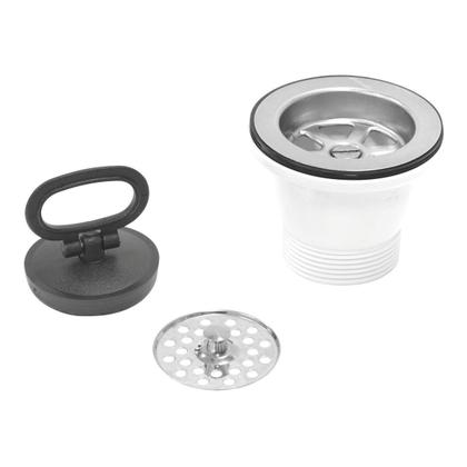 Imagem de Valvula para Pia e Cuba Tramontina em Aço Inox e Polipropileno Economica sem Escape 3"