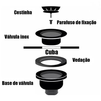 Imagem de Válvula para Pia Kit 8 Aço Inox 3.1/2 G01 Cromado - Mpozenato