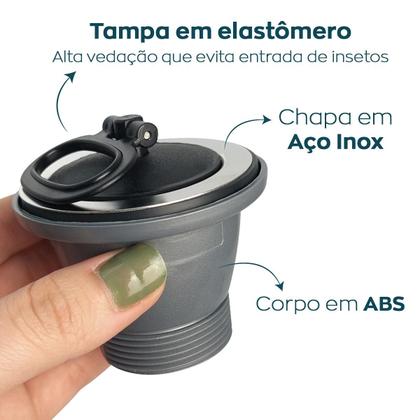 Imagem de Valvula Para Tanque De Inox 3 Polegadas Com Tampa Ralo Escoamento 70mm Lavanderia Ralo Inox Abs Valvula 3”