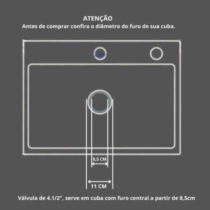Imagem de Valvula Pia Cozinha 4 1/2 Inox 304 Com Cesto Removível Ralo