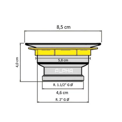 Imagem de Válvula Pia Cozinha Americana Escoamento 3.1/2 Metal