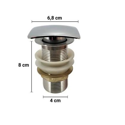 Imagem de Válvula Quadrada Click 1 1/4 Inox 4cm Ralo Pia Banheiro Flvx