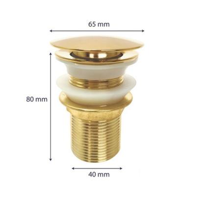 Imagem de Válvula ralo 1 1/4 gold inox click up luxo inteligente cuba