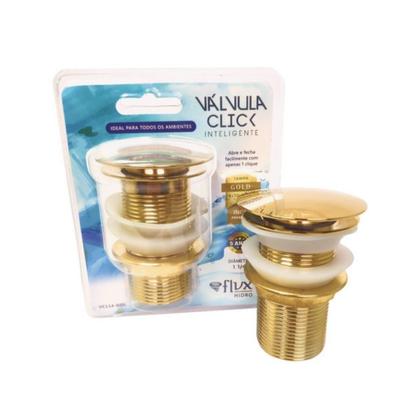 Imagem de Válvula ralo 1 1/4 gold inox click up luxo inteligente cuba