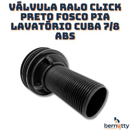 Imagem de Válvula Ralo Click Preto Fosco Pia Lavatório Cuba 7/8 Abs
