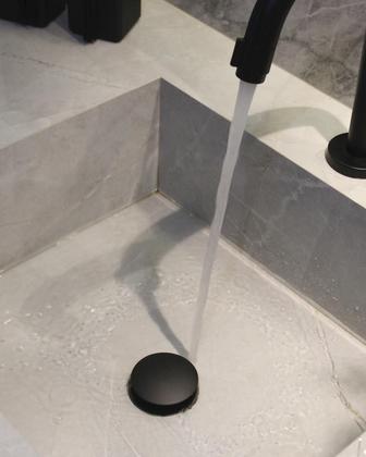 Imagem de Válvula Ralo Click Preto Fosco Pia Lavatório Cuba Metal