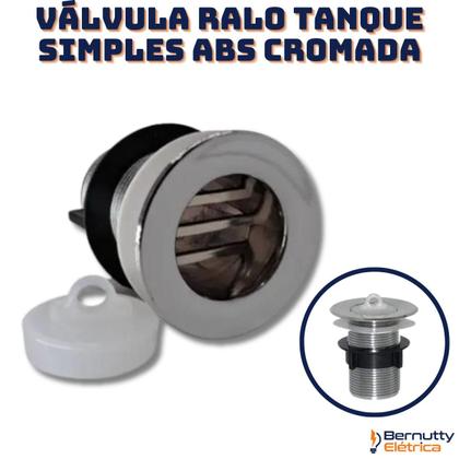 Imagem de Válvula Ralo Tanque Simples Abs Cromada