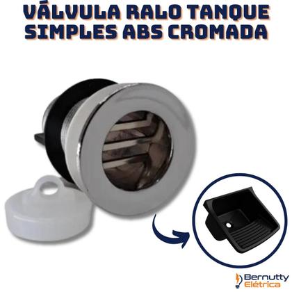 Imagem de Válvula Ralo Tanque Simples Abs Cromada