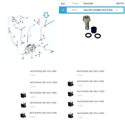 Imagem de Válvula Ret. Bomba Injetora P/ Motogeradores BFDE 12.000 Pro