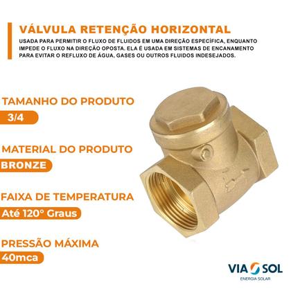 Imagem de Válvula Retenção Horizontal 3/4 Portinhola Ff Água Oferta