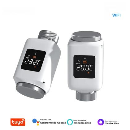 Imagem de Válvula Termostática Inteligente Para Radiador ZigBee WiFi TRV Compatível Com Alexa E Google Home