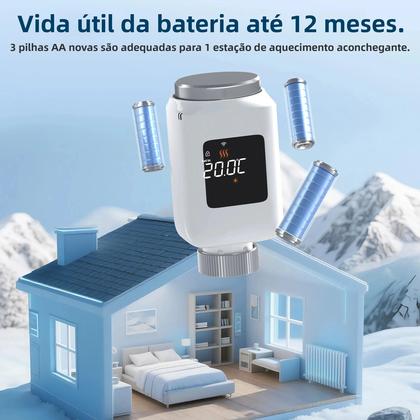 Imagem de Válvula Termostática Inteligente Para Radiador ZigBee WiFi TRV Compatível Com Alexa E Google Home