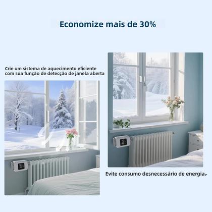 Imagem de Válvula Termostática Inteligente Para Radiador ZigBee WiFi TRV Compatível Com Alexa E Google Home