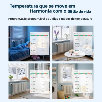 Imagem de Válvula Termostática Inteligente Para Radiador ZigBee WiFi TRV Compatível Com Alexa E Google Home