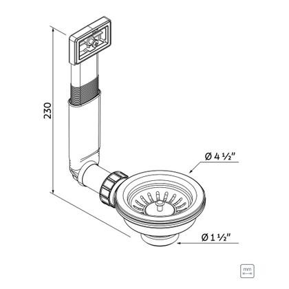 Imagem de Válvula Tramontina 4 1/2" Escape Aço Inox Polido Polipropileno para Pias Cubas