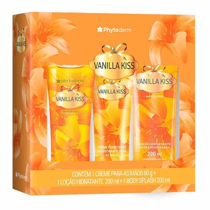 Imagem de Vanilla Kiss Phytoderm Body Splash Kit Perfume Feminino Loção Hidratante Creme Para As Mãos