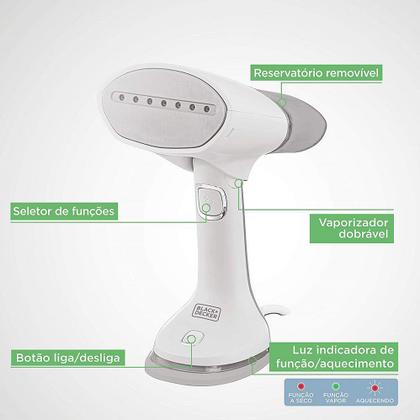 Imagem de Vaporizador 3 em 1 Dobrável com Função de Passar a Seco ou a Vapor Bivolt BDV3000