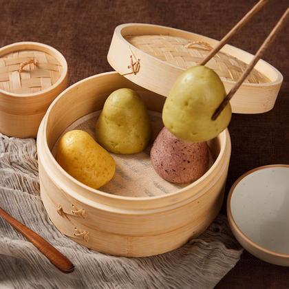 Imagem de Vaporizador de bambu MineSign de 30 cm e 2 camadas com 100 forros para Dim Sum