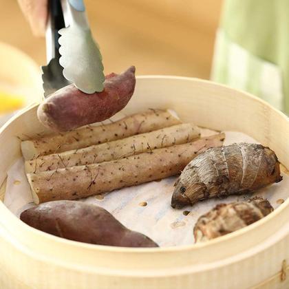 Imagem de Vaporizador de bambu MineSign de 30 cm e 2 camadas com 100 forros para Dim Sum